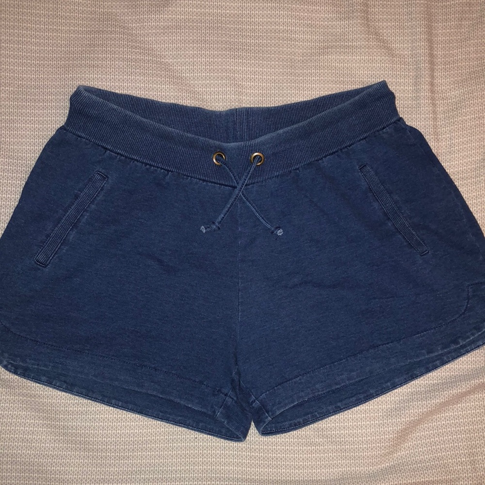 dolphin hem cotton denim shorts